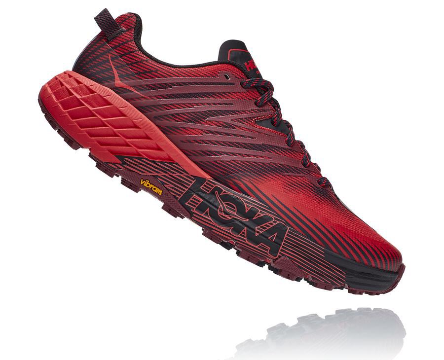 Hoka Australia One One Speedgoat 4 - Mens Trail Shoes Red - XQJOK-3562